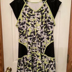 Eleven by Venus Williams, stylish womens tennis dress black and green XL